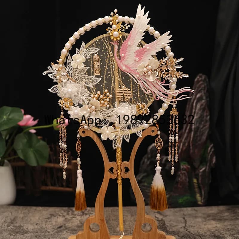 FS group fan antique, bride Xiuhe wedding ceremony Chinese Xiuhe clothes fan Chinese style