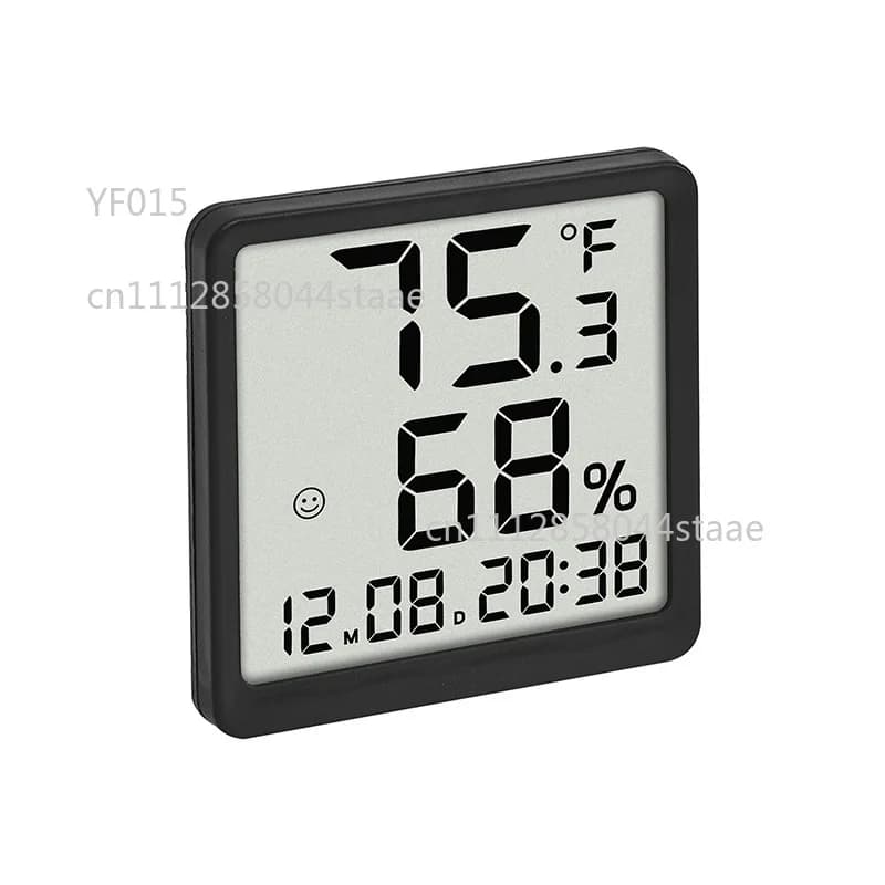 Digital Thermometer Hygrometer Clock, Indoor Temperature Humidity Monitor with Time Display