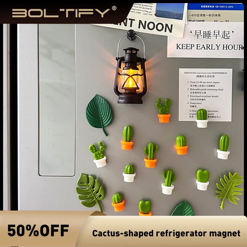 6pcs Cactus Fridge Magnet Refrigerator Magnetic Sticker 3D Cute Succulent Plant Message Board Reminder Home Decoration Kitchen