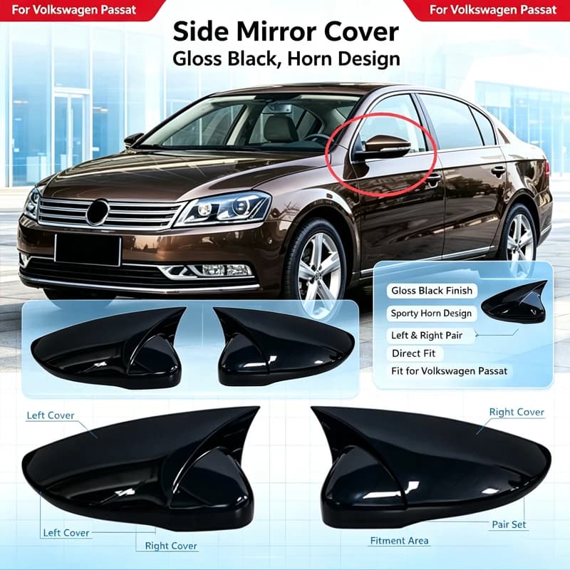 for 11-16 Volkswagen Magotan horn rearview mirror cover reversing mirror housing reflector modification decorative cover