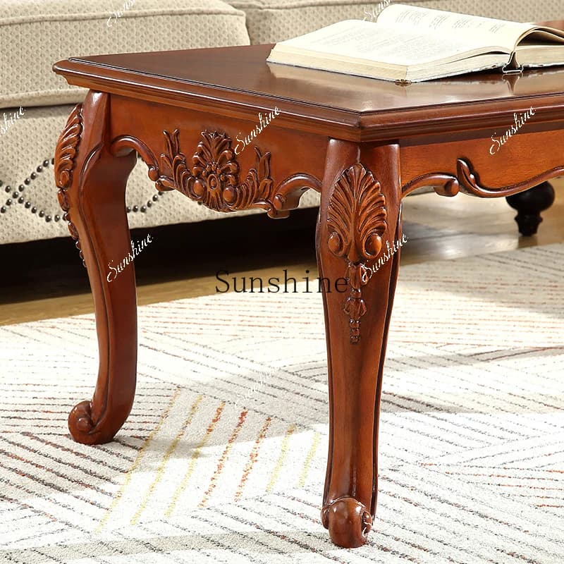 American solid wood coffee table small apartment size 1.2 meters retro coffee table simple and modernP
