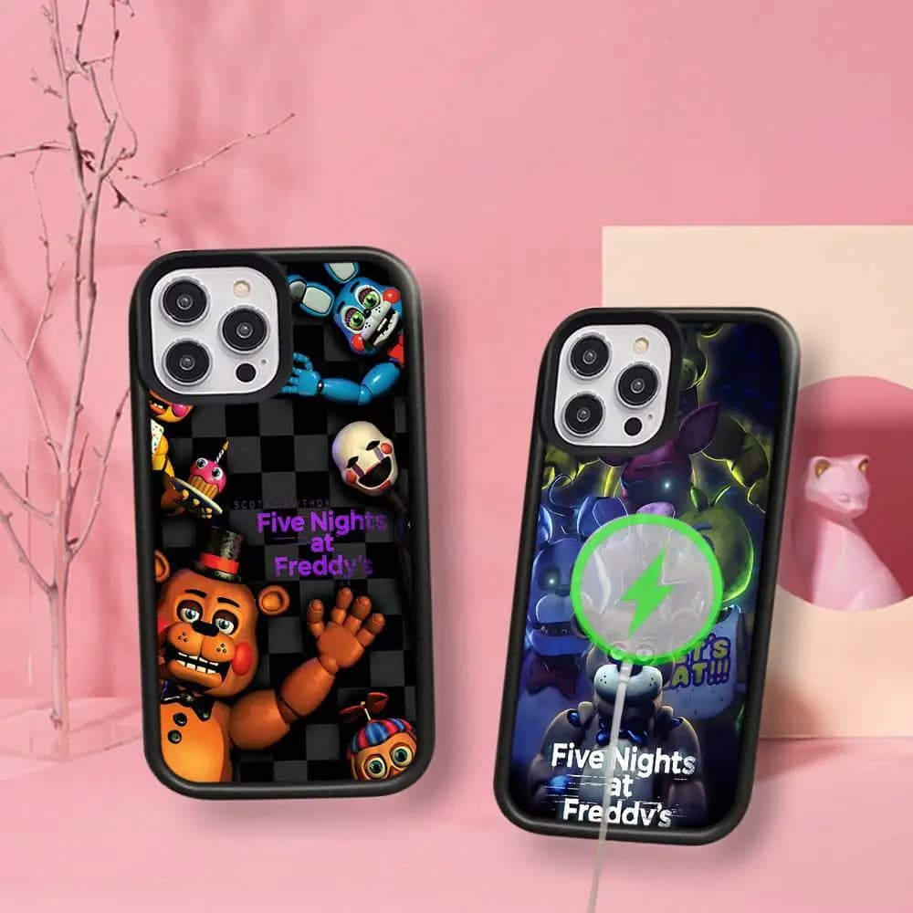 Fnaf Anime Five-nights-At-Freddys For Magsafe Magnetic Phone Case Wireless PC+TPU For IPhone 11 12 13 14 15 16 17 Pro Max Plus