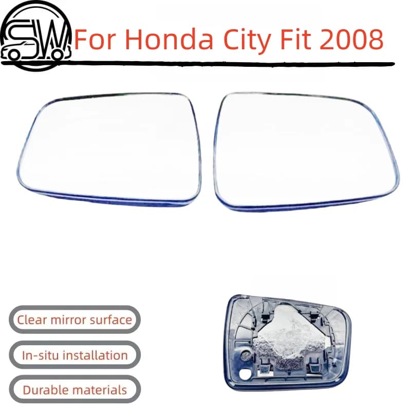 For Honda City Fit 2008 Rearview Mirror with Lighted Side Mirror Lens 76203-SAG-H01 Reflective Mirror Glass.