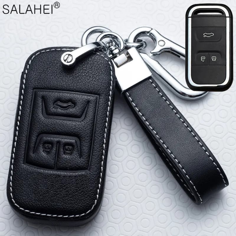 Smart Remote Car Key Shell Leather 3 Buttons Car Key Case for Chery Tiggo 5X 7 8 Chery Arrizo 5 7 GX Case Keychain Protector