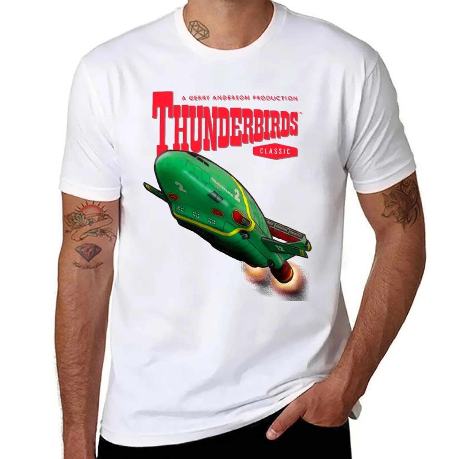 My fifth piece of Gerry Anderson Thunderbirds fan art. T-Shirt t shirts with prints cotton t shirt man T-Shirt