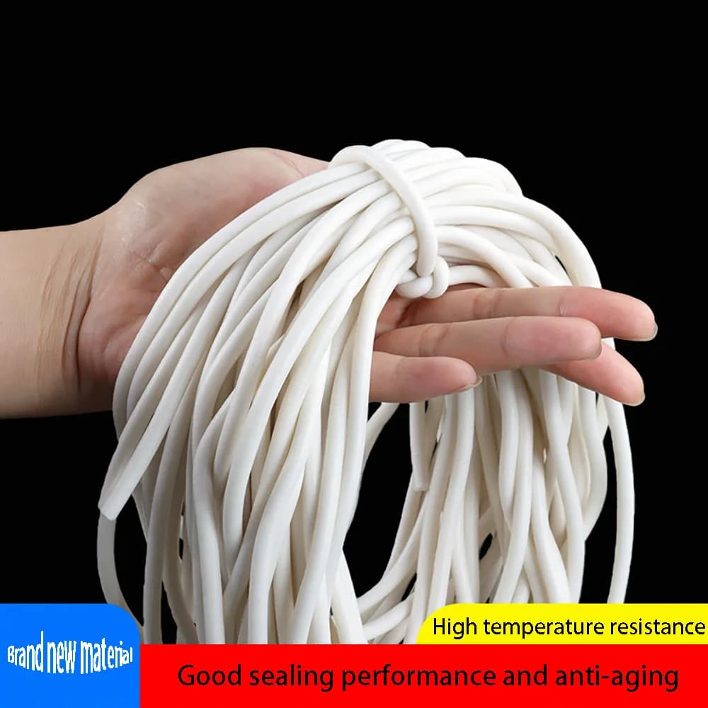 1PCS Silicone Rubber Sponge Strip White Silicone Foamed Seal Strip Round VMQ Foaming Cord Dia.1/1.2/1.5/1.8/2/2.2/2.5/3/3.5-25mm