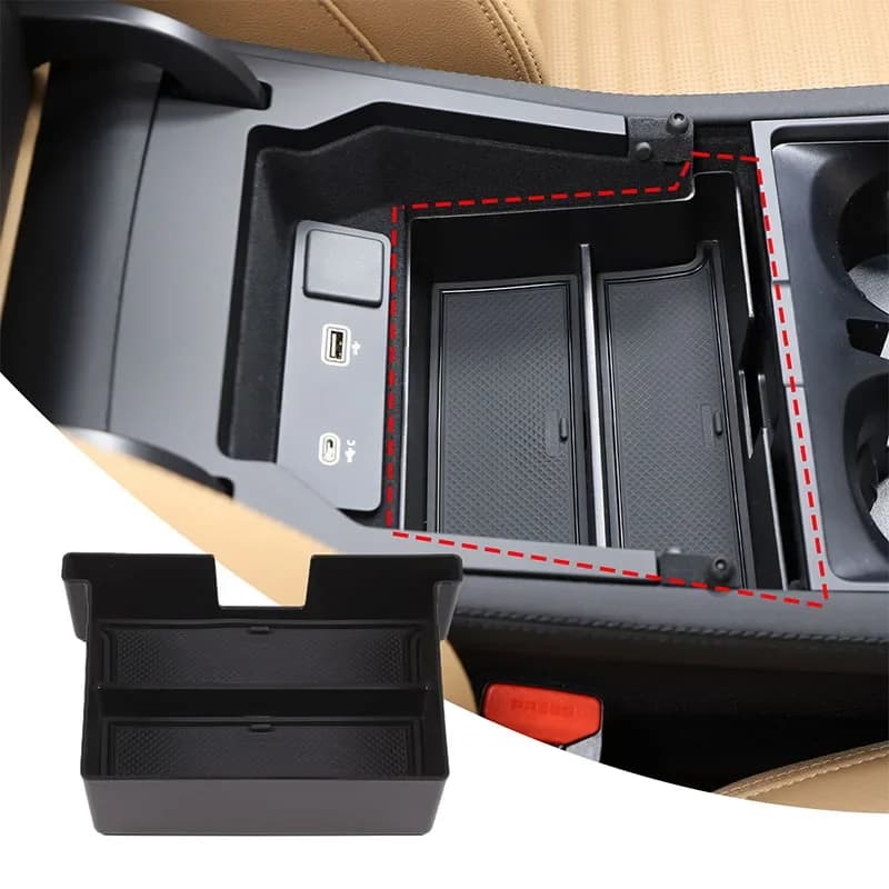 For Land Rover Discovery Sport 2024+ ABS black car central control armrest box storage box mobile phone tray Car interior parts
