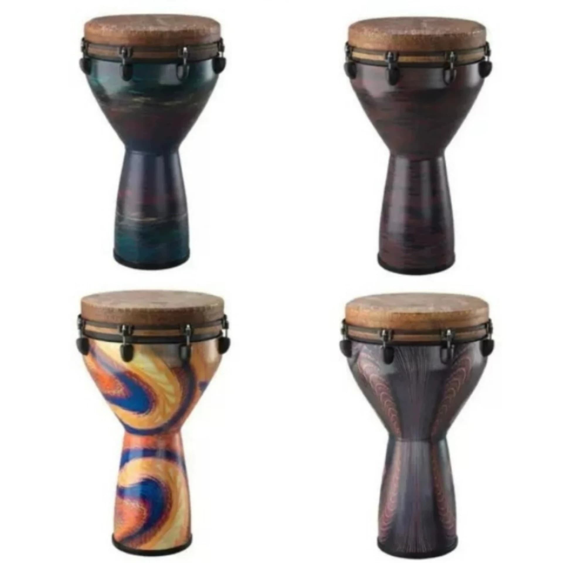Limited Edition Designer Series African Drum Tambourine 14 Inch African Drum Gold Cup Drum