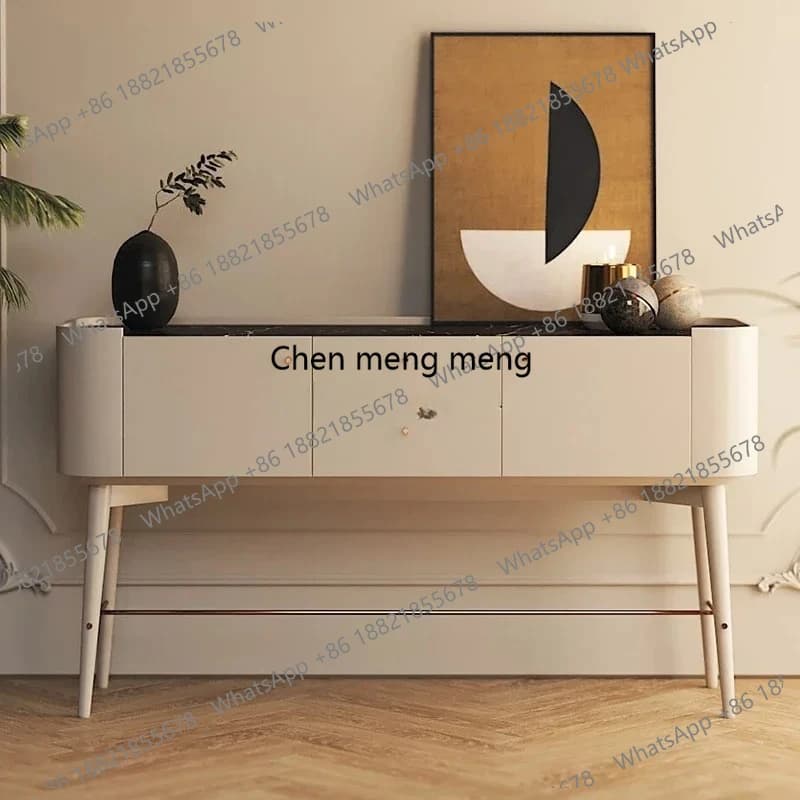 Italian minimalist marble countertop Entrance table Living room corridor End view table Decorative cabinet