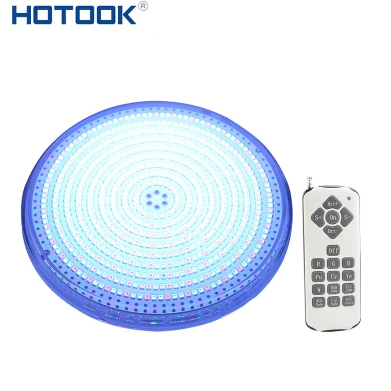 HOTOOK New Resin-Filled Aquarium RGB Underwater Light IP68 Spa Pool Light Emitting White Blue Green Color Par56 LED Pool Light