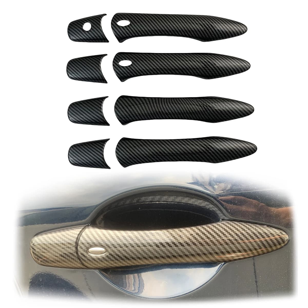 For 2008 2009 2010 2013 Infiniti Ex35 Ex37 Fx35 Fx37 Fx50 Gloss Black Carbon Car Accessory Door Handle Cover Trim Paste Style