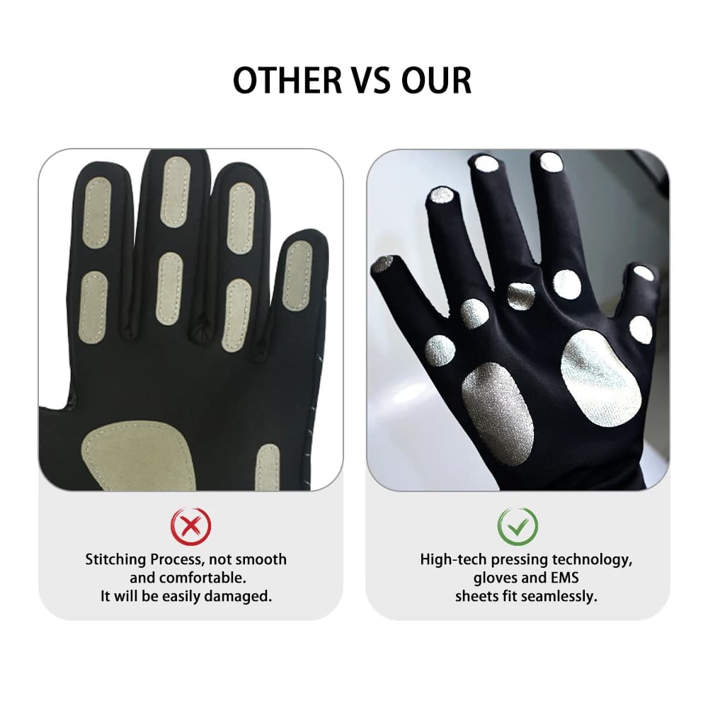 A Pair Upgrade EMS Micro-current Massage Glove System With 10 Massage Modes & 35 Levels Intensity