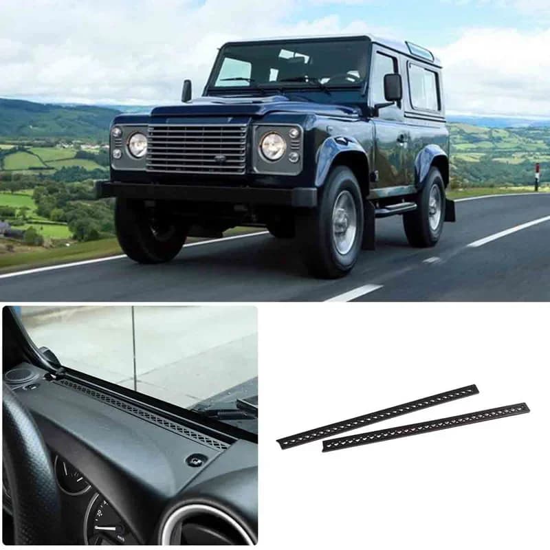 New For 2004-2019 Land Rover Defender 90 110 Aluminum Alloy Black Dashboard Air Outlet Anti-blocking Mesh Cover Auto Parts