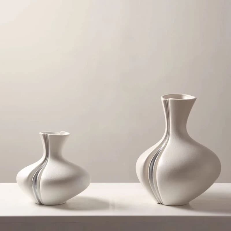 Modern simple beige irregular flower ware, model room, office, coffee table, entrance decorative vase ornament