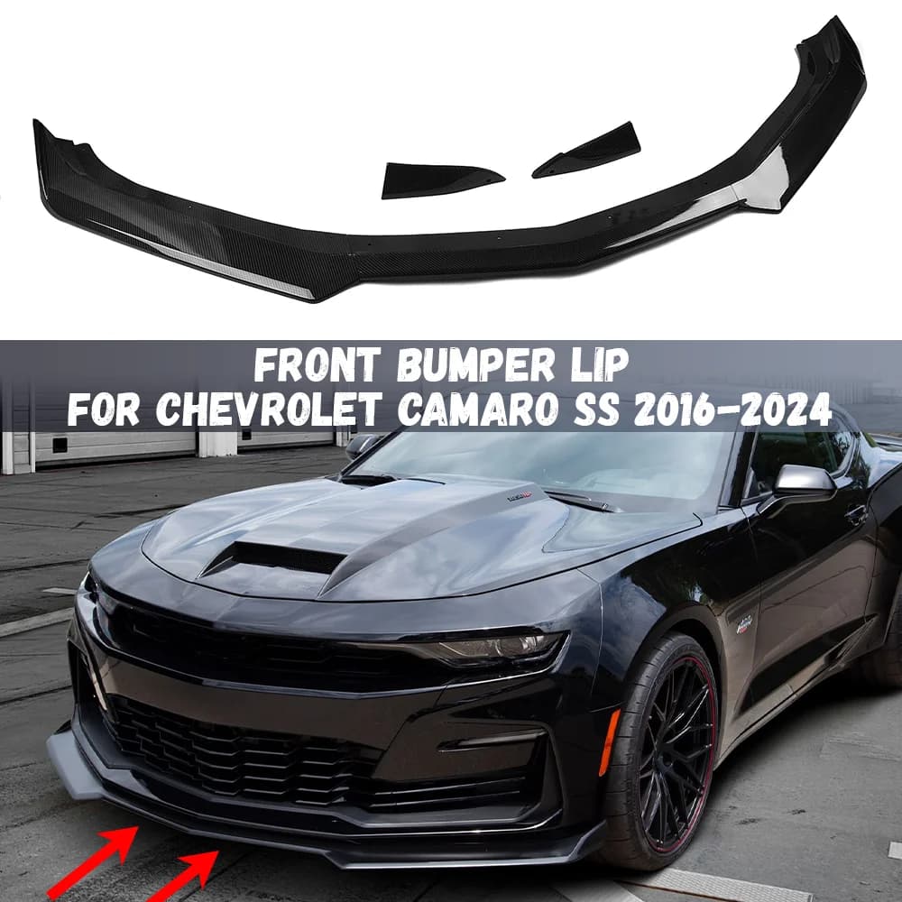 Car Front Bumper Lip Spoiler Splitter Lip Diffuser Bumper Guard Apron For Chevrolet Camaro SS 2016-2024 LS LT RS 2019-2024