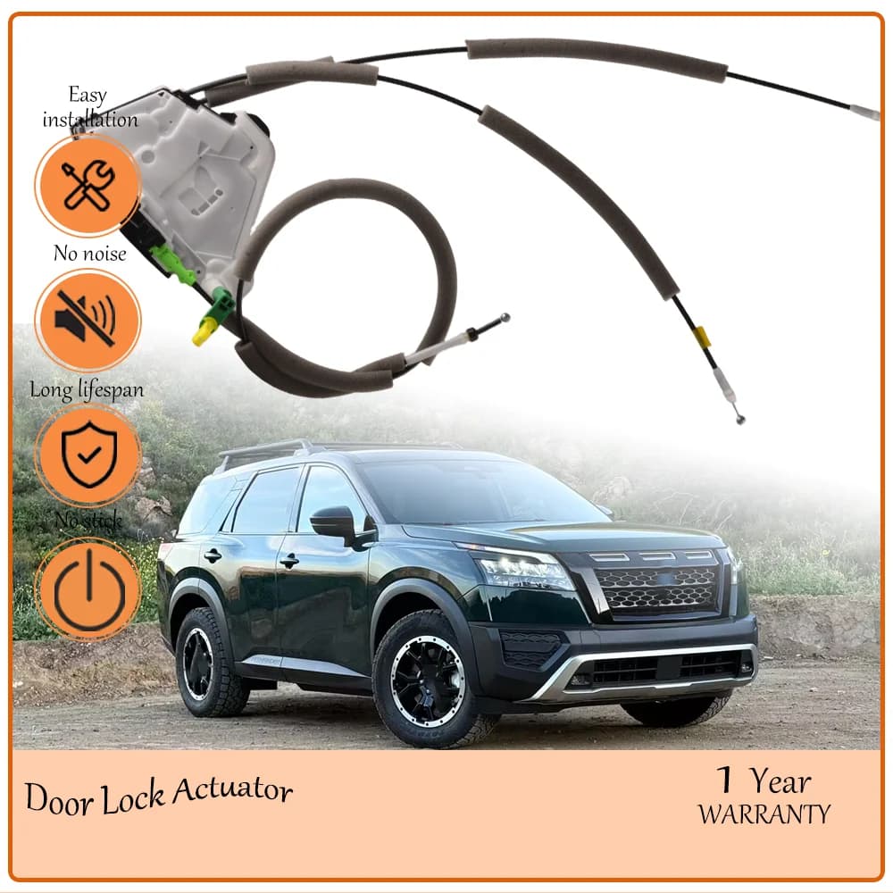 Front Left Side Door Lock Actuator designed to suit Pathfinder 2022-2025, noise-dampened structure oem 80501-6TA0A,80501-6TA1A