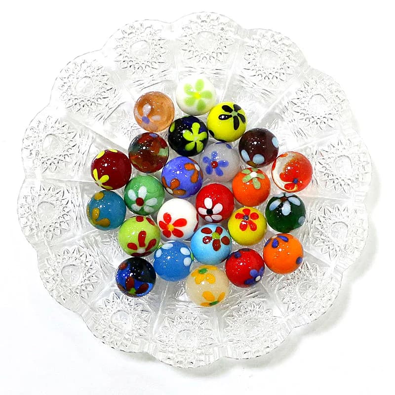 6pcs 16mm Colorful Rare Glass Marbles Ball for Home Tabletop Indoor Garden Aquarium Bonsai Decor Unique Creative New Year Gifts