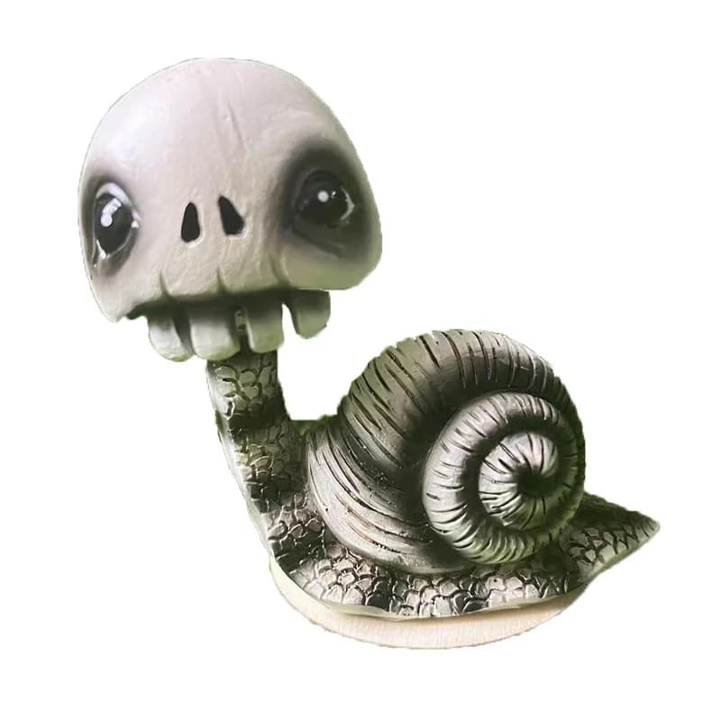 Skull Snail Figurines Shaking Head Skull Snail Statue Halloween Rustic Garden Decor Ornament Decoration Crafts