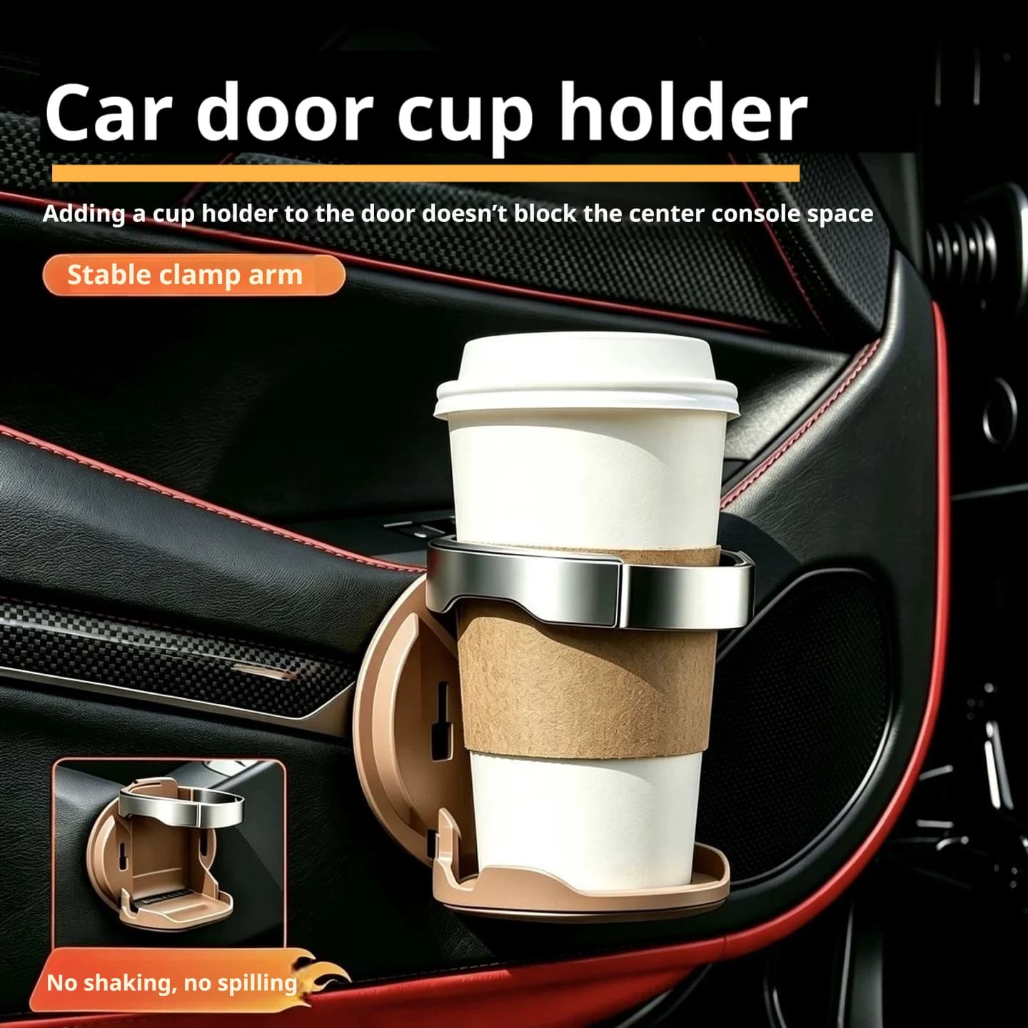 Car Cup Holder, In-Car Drink Storage Rack, Interior Accessory, Suitable for Hyundai Tucson, Elantra, Santa Fe