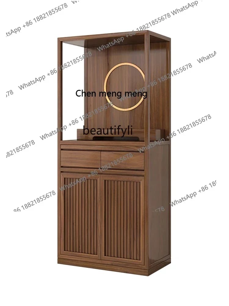 X  New Chinese Style Clothes Closet Black Walnut Tibetan Buddha Shrine Bodhisattva Cabinet Buddha Cabinet Household Minimalist