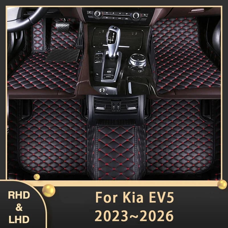 Car Floor Mats For Kia EV5 OV 2023 2024 2025 2026 Waterproof Custom Auto Luxury Foot Pads Leather Carpet Interior Accessories