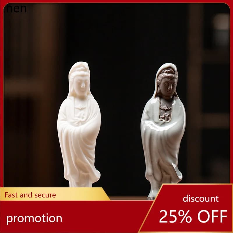 Cz1 ceramic guanyin goddess zen home living room tea pet boutique ornaments creative small ornaments