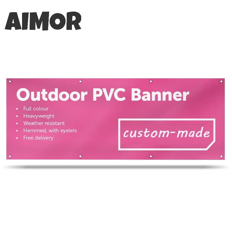 AIMOR DIY Custom Printed Outdoor Advertising Banner Party Sport Signboard Indoor Supermarket Mall Propagate Decoration Graphic