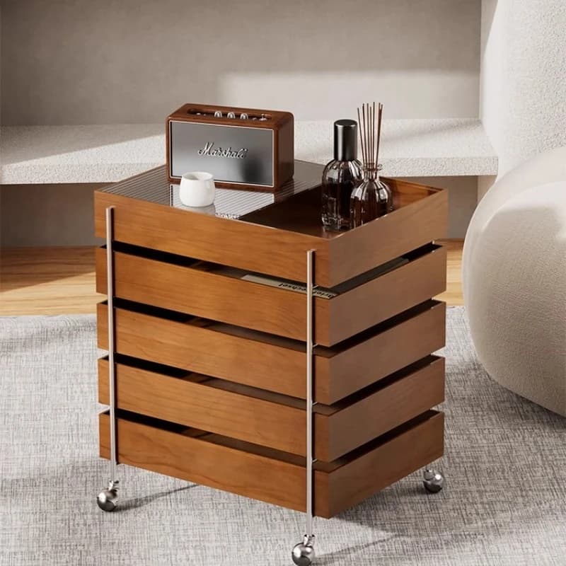 medieval bedside table side few creative trolley rack new simple modern solid wood