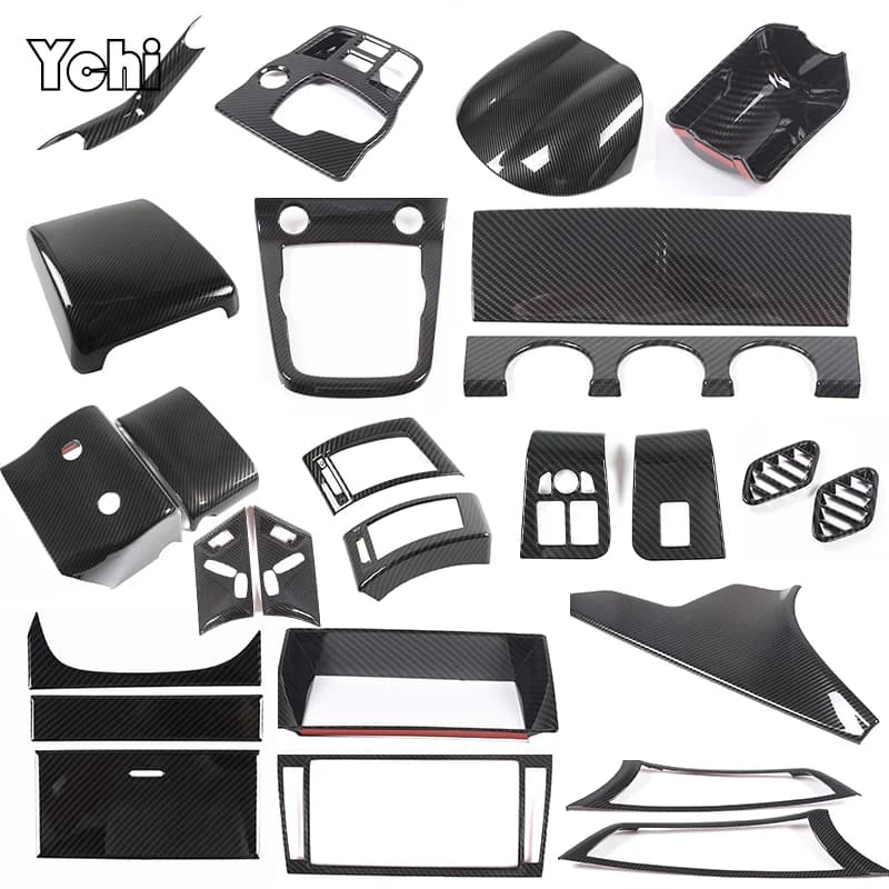 ABS Carbon Fibre For Jaguar F-TYPE 20013-2024 Car Interior Gear Shift Console Decoration Cover Stickers Accessories