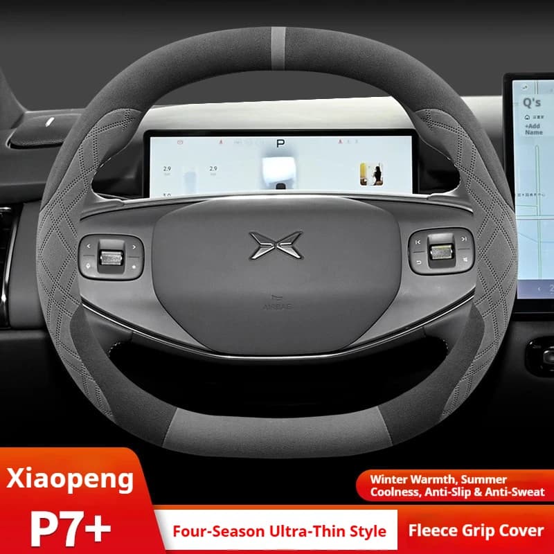 Non-slip And Breathable Suede Car Steering Wheel Cover for Xpeng G6 P7 G9 2024 2025 2026 Auto Interior Accessories All Seasons