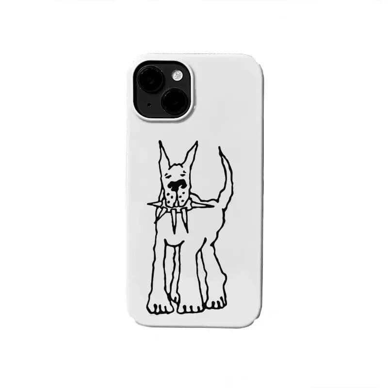 Black Simple Drawn Hunting Dog Phone Case for IPHONE 17 Air 16E 15 PROMAX 14 Plus 13 12 MINI 11PRO 16Plus XR Acrylic Phone Cover