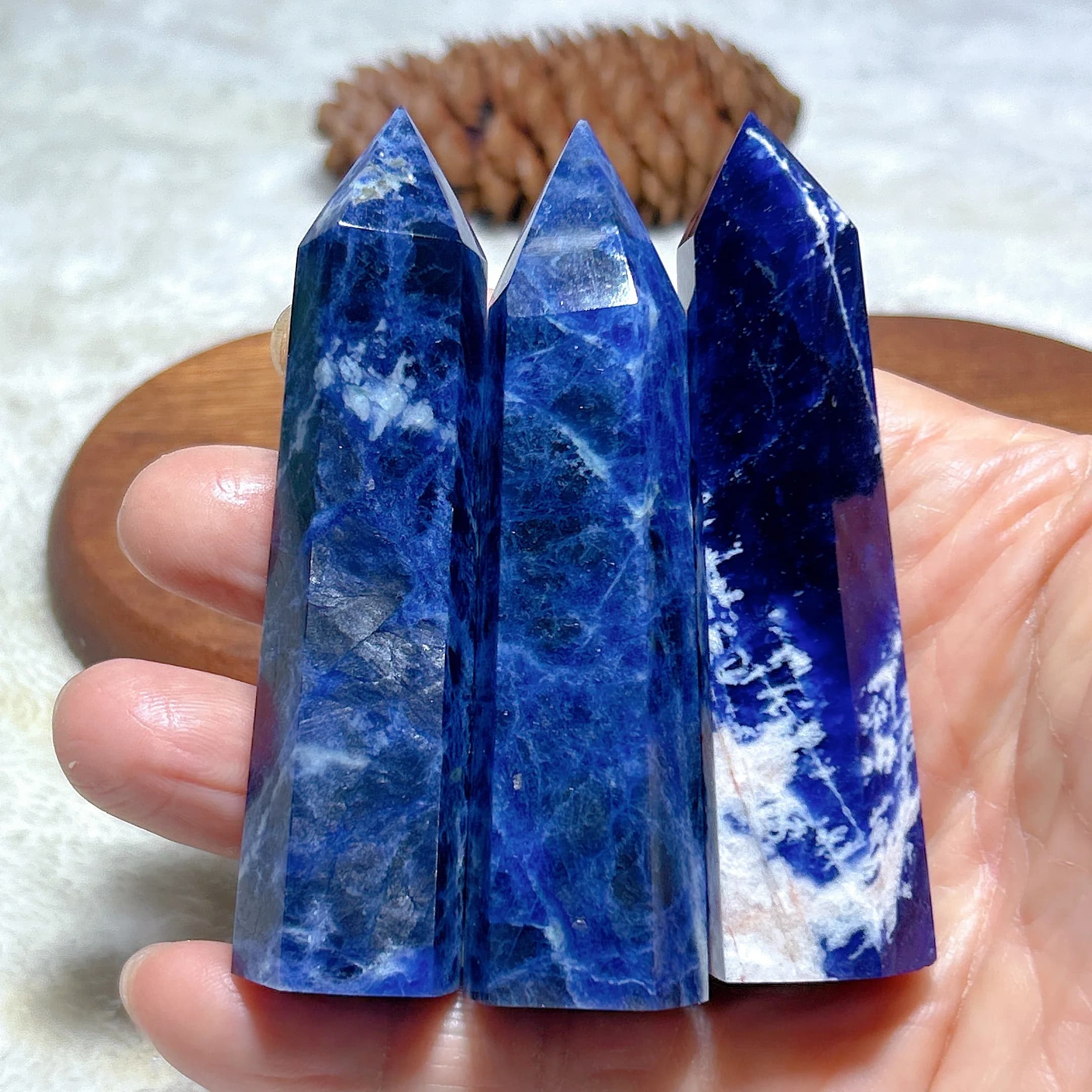 High Quality Natural Crystal Sodalite Tower Point Mineral Energy Healing Home Decorations Gift