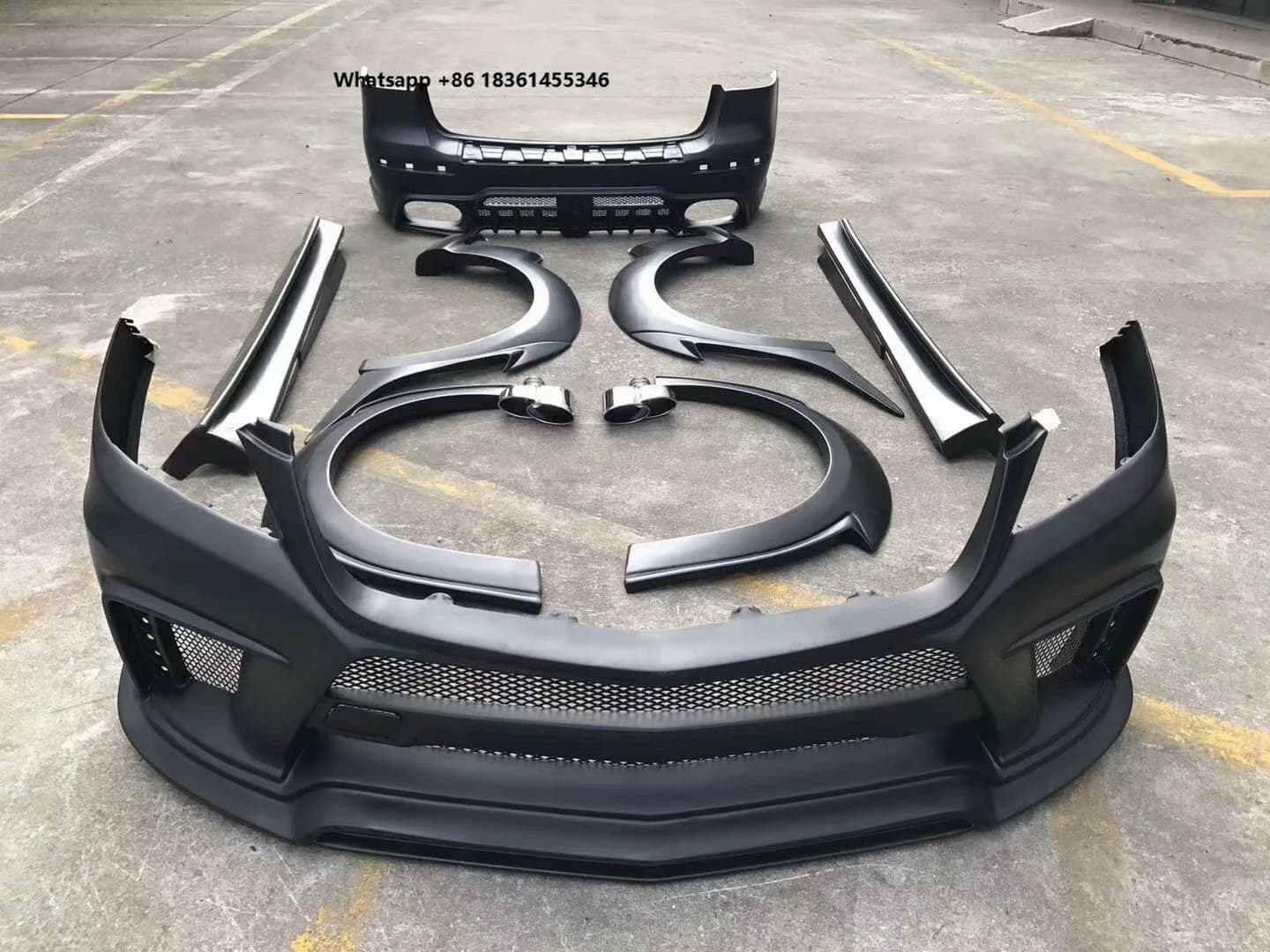 For ML-Class W164 ML300 400 500 2012-2015 modified front rear bumper side skirt Wheel eyebrow surround Body kit