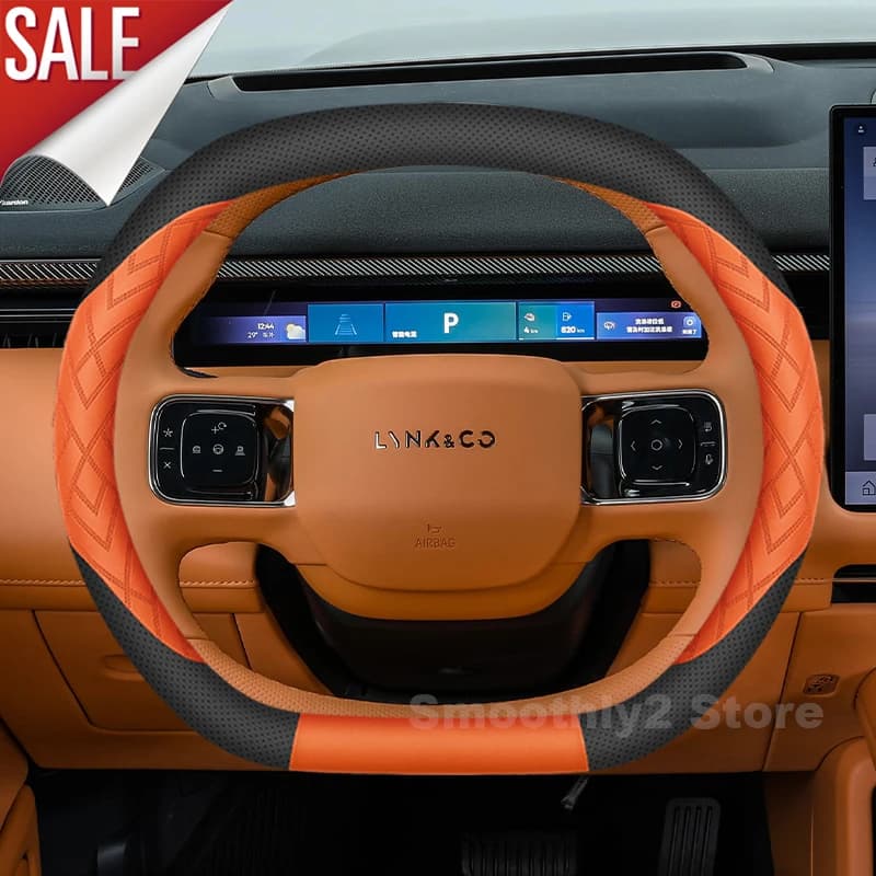 Leather Car Steering Wheel Cover For NEW Lynk&Co 900 2025 2026 Covers For Covers Auto interior Lynk&Co 900 Accessories 2025