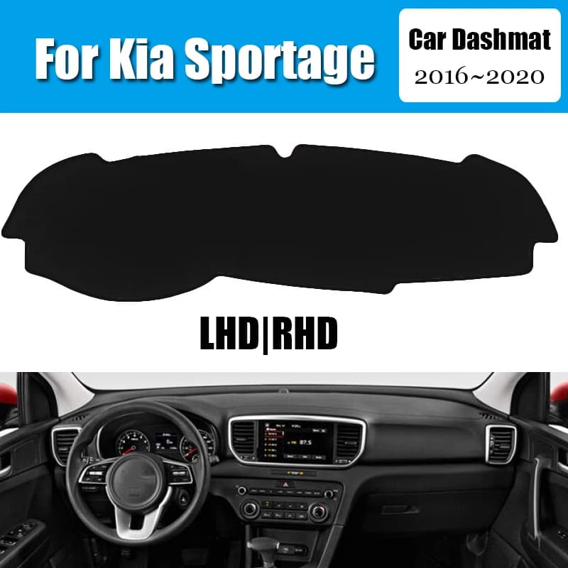 Car Dashboard Cover Dash Mat For Kia Sportage 2016~2020 Non-slip Sun Shade DashMat LHD Car-styling Suede Leather Dustproof
