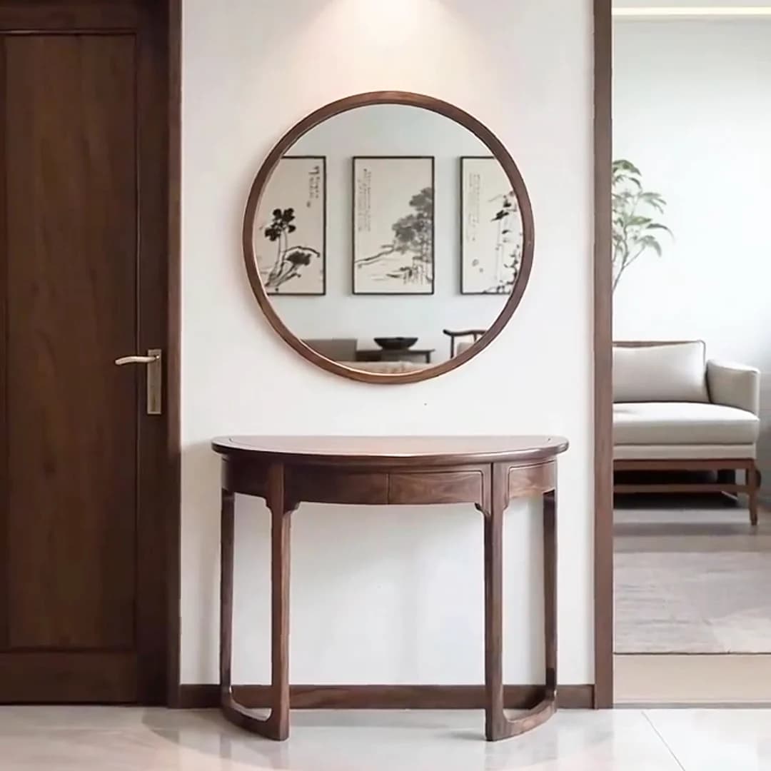 DSA semi-round table new Chinese entrance table minimalist entrance cabinet foyer entrance semi-round view table