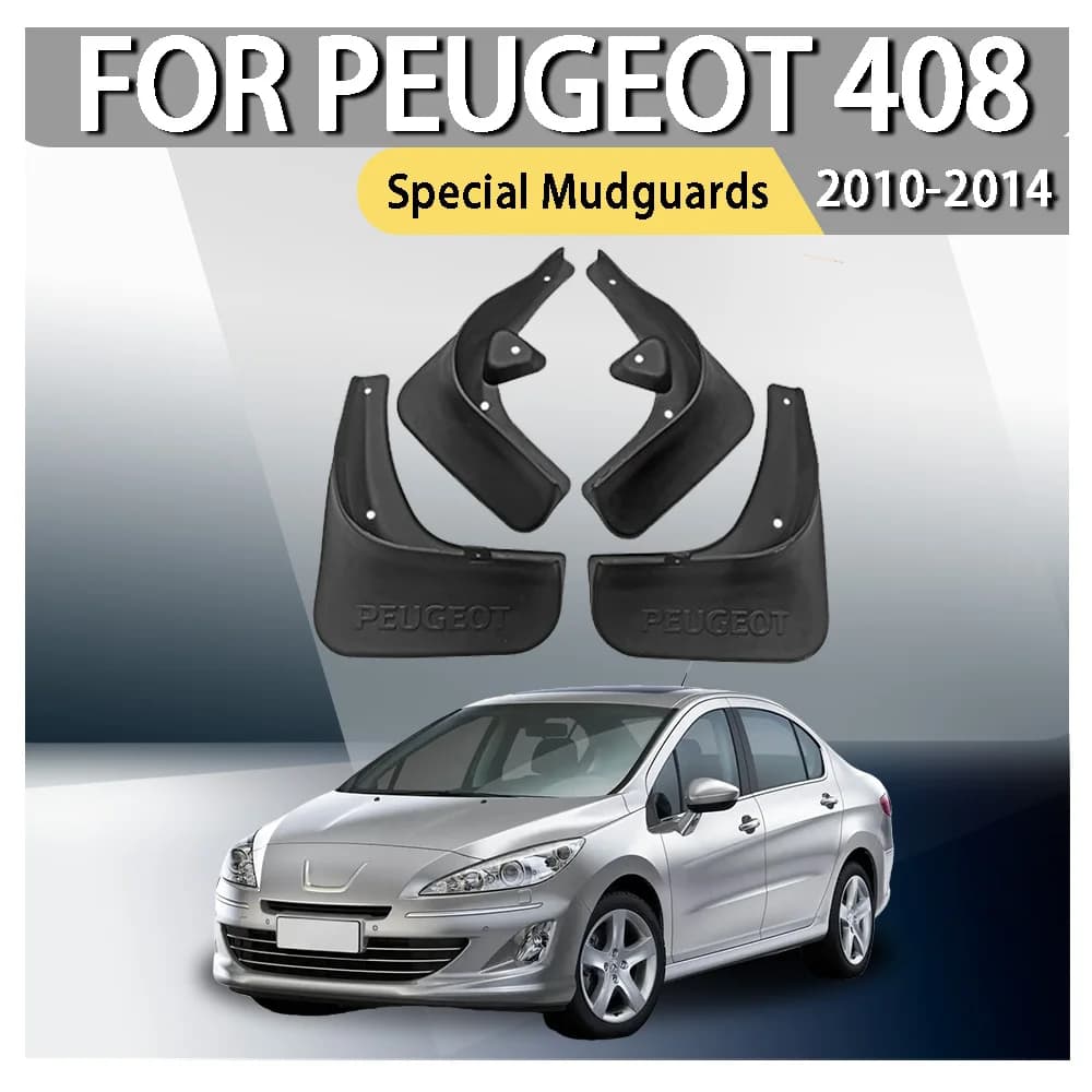 For Peugeot 408 Special Mudguards 2010 2011 2012 2013 2014 Rear Wheel Mud Flaps Car ModificationAccessories Splash Guard Mud