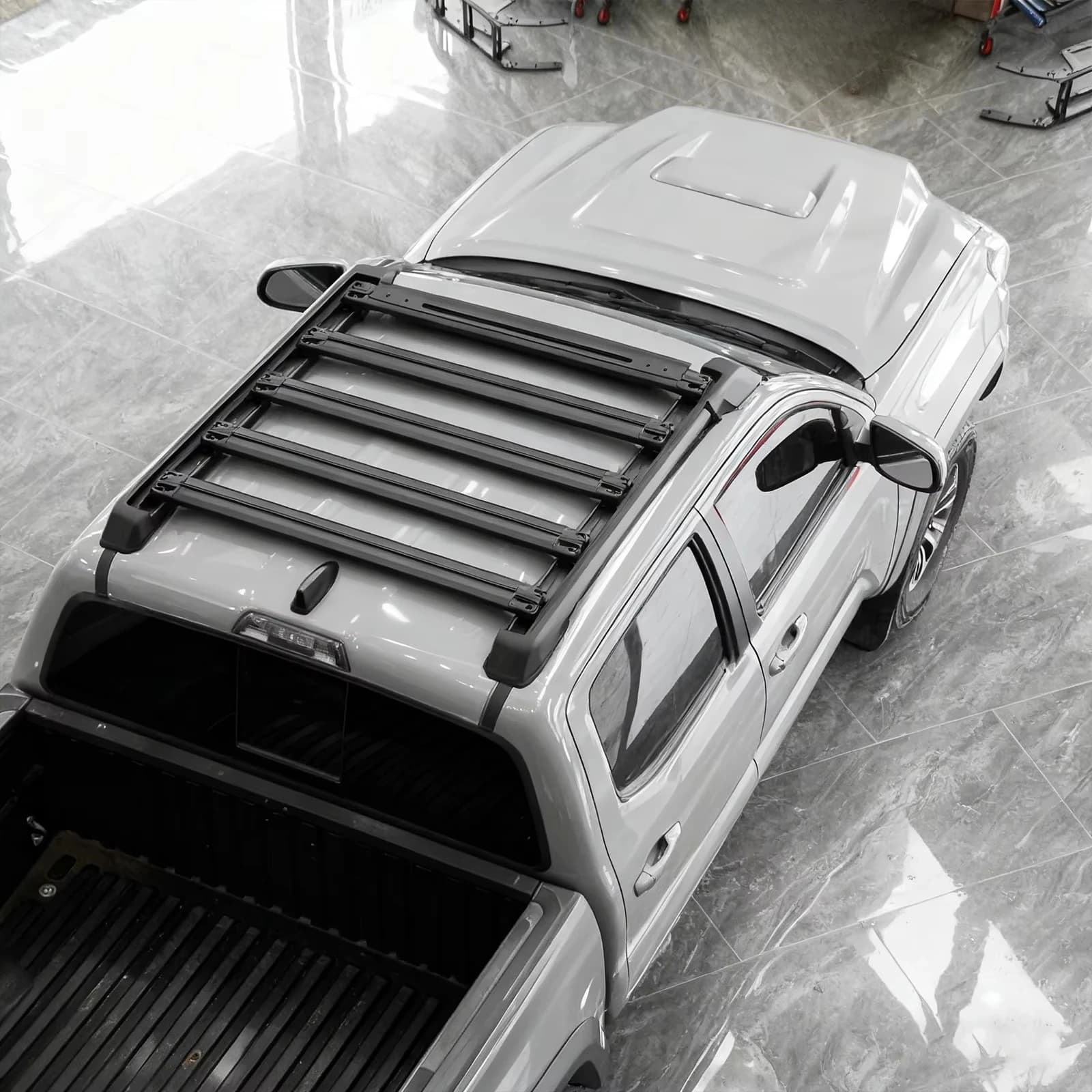 Thickened Heavy Duty Offroad Pickup Roof Rack Platform for Toyota Tacoma 2021 Cross Bars Cargo Carrier Aluminum Alloy Roof
