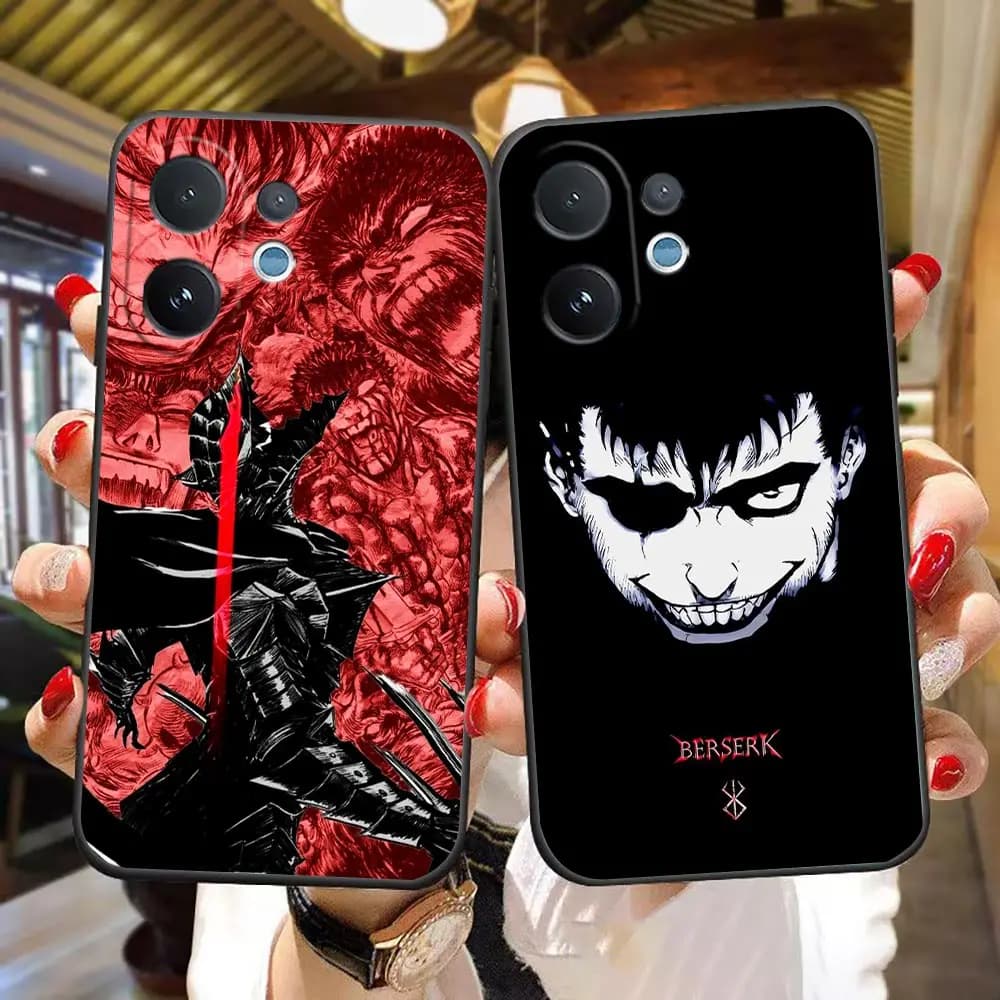 Phone Case For VIVO V70 V60 V50 V40 V20 V21 V23 V23E V25 V25E V27 V27E V29 V29E V30 TPU Shell Case Cover Anime B-Berserk Guts