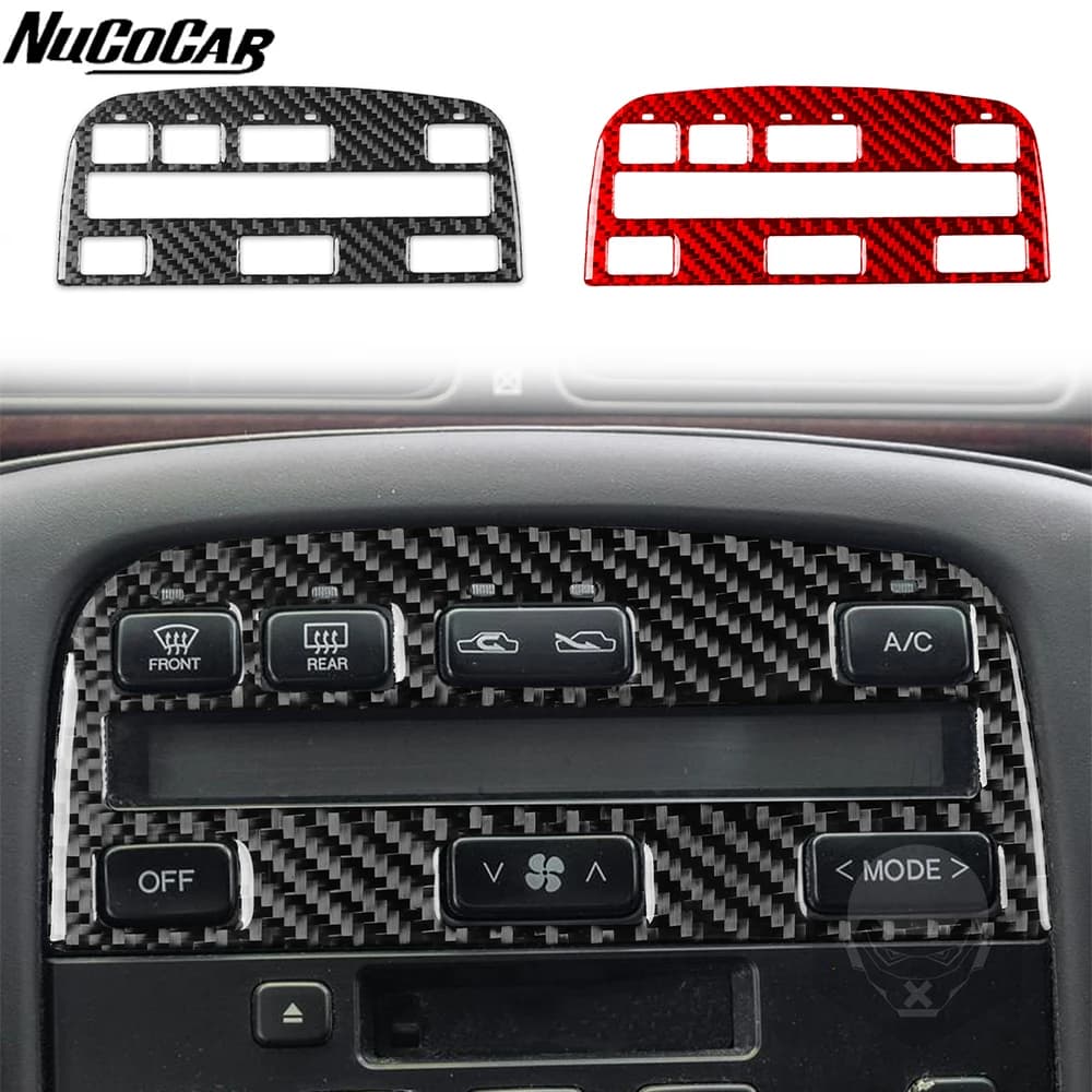 For LEXUS SC 300 400 1992-2000 Carbon Fiber Central Air Conditioning Control Panel Car Accessories Interior Decorative Stickers