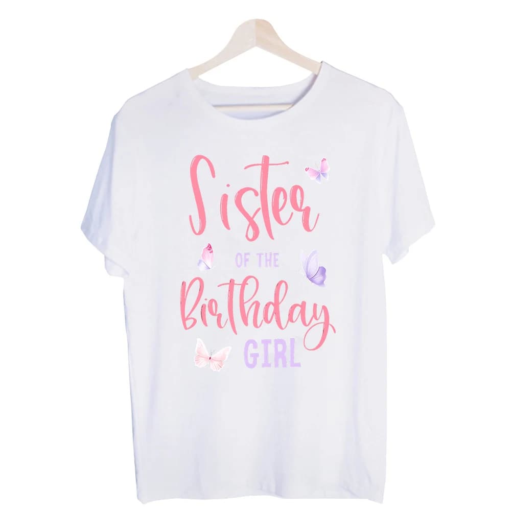 Women's Butterfly and Handwritten Text Graphic Tee, Short Sleeve Crew Neck T-Shirt for Birthday Party and Casual Outfits