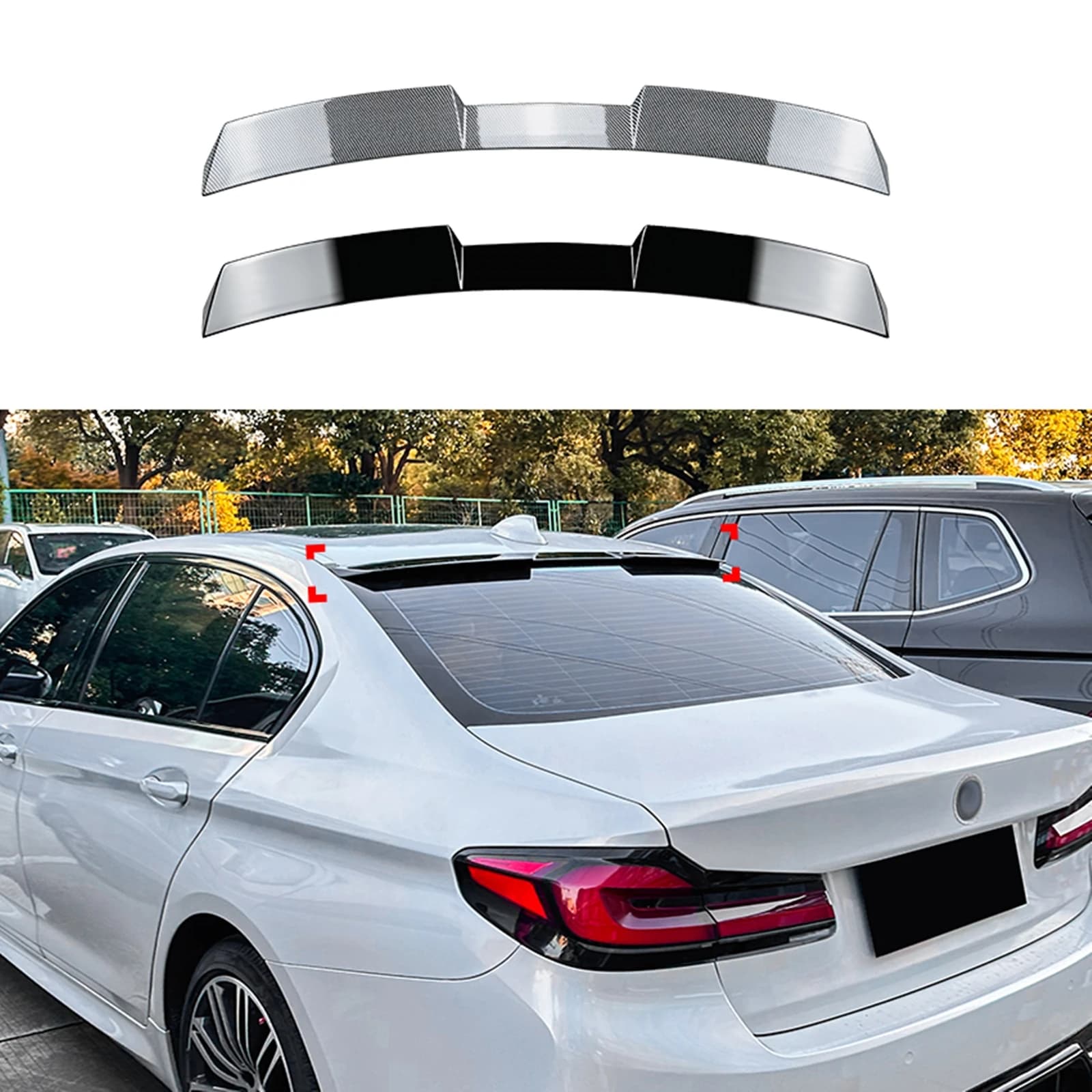 Rear Roof Spoiler Wing For BMW 5-Series G30 520i 530i F90 M5 2016-2024 Sedan 4-Door Car Trunk Lid Tail Window Splitter Upper Lip