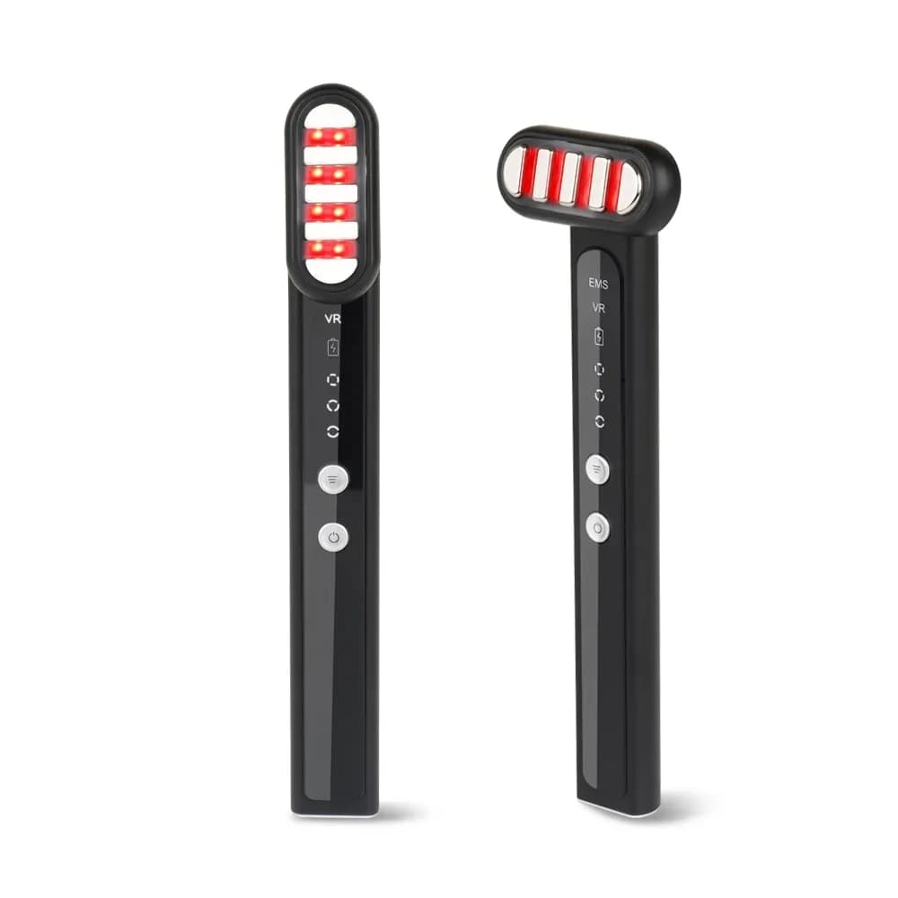 360 Degree Rotating LED Facial Light Therapy Head 3 Colors Skin Care Tool Eye Beauty Stick Massager Wrinkle Removal Dark Circles