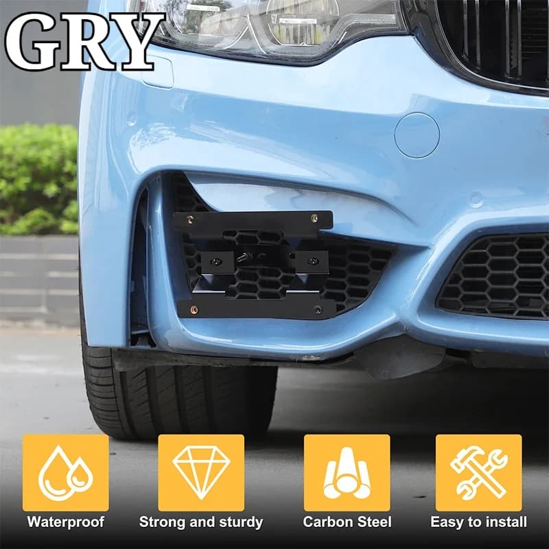 Car Front Bumper License Plate Holder Trim For BMW M3 F80 2014-2019 Carbon Steel Black Exterior Accessories(United States)