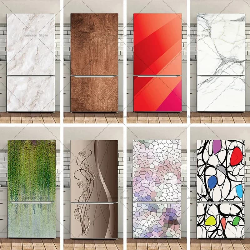 Modern Simple Marble Texture Refrigerator  Home Decoration Sticker Wallpaper PVC Removable Waterproof Self-adhesive