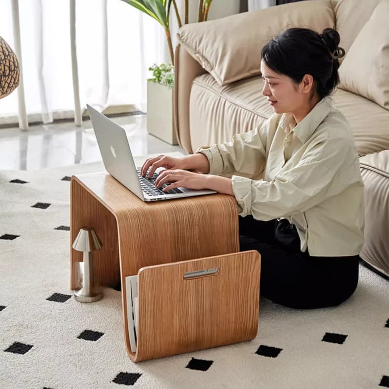 Nordic N-Shaped Coffee Table Creative Solid Wood Side Table for Living Room Minimalist Designer Sofa Desk Compact Home Furniture