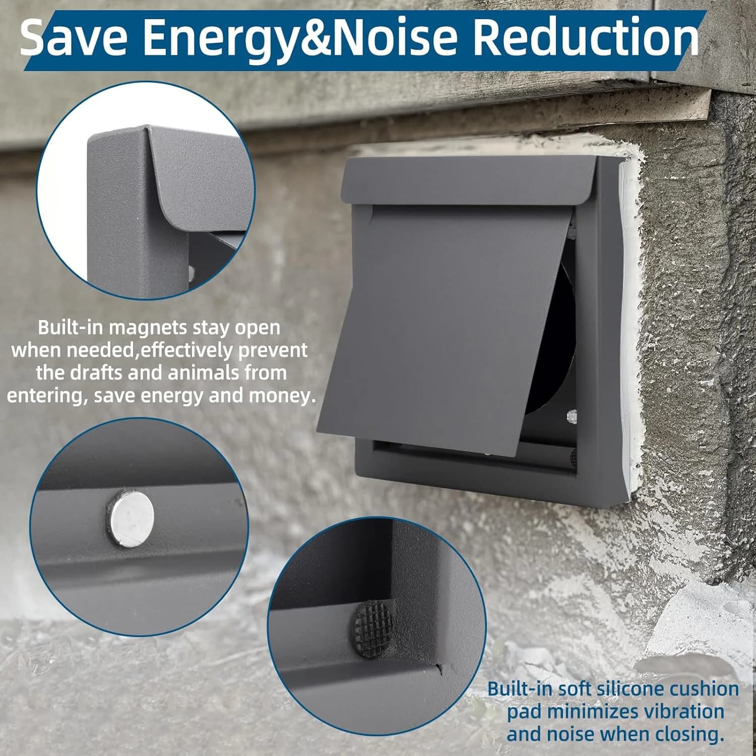 4-Inch Dryer Vent Cover - Weatherproof External Wall Ventilation Hood for Dryer Room Exhaust
