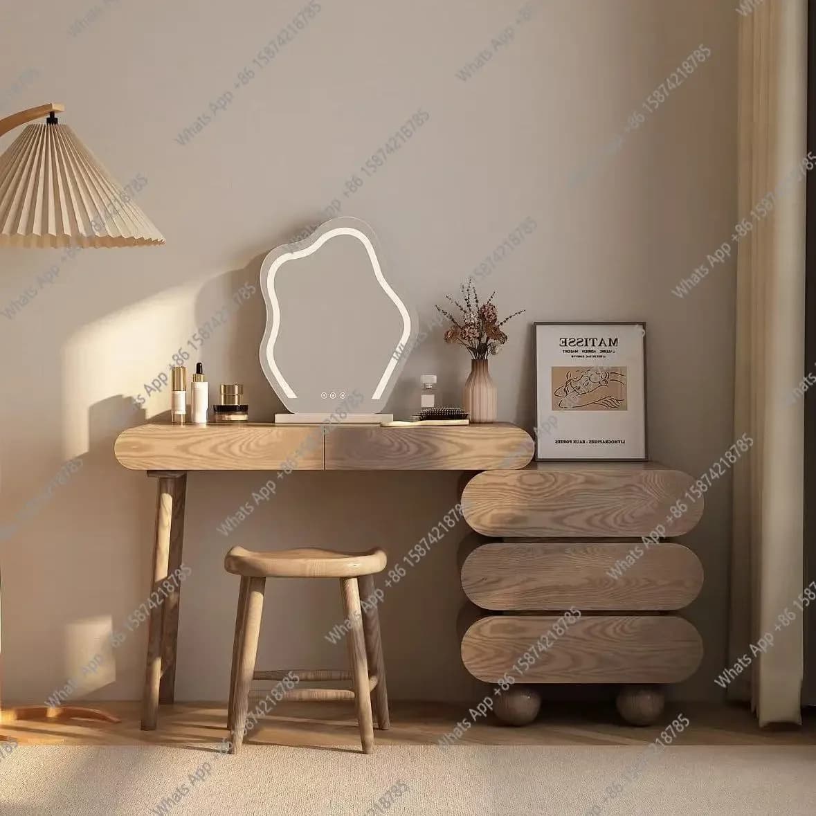 MX North American Ash Dresser, Modern Simple Chest Of Drawers, Solid Wood Dressing Table, High-end Bedroom, Home Light Luxury