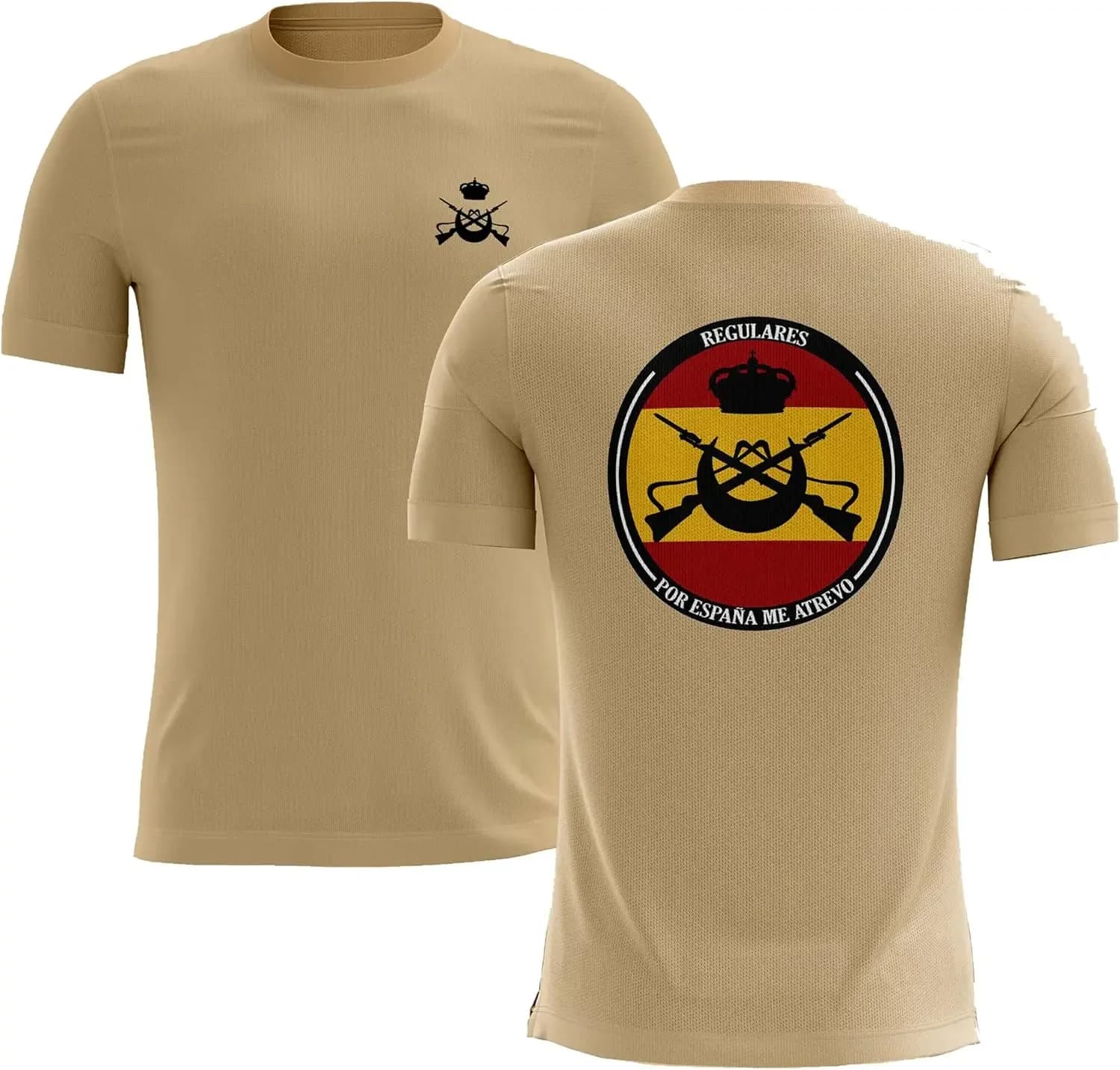 Camiseta De Regulares Del Ejercito Español. T-Shirt Short Sleeve Casaul 100% Cotton Men Shirt