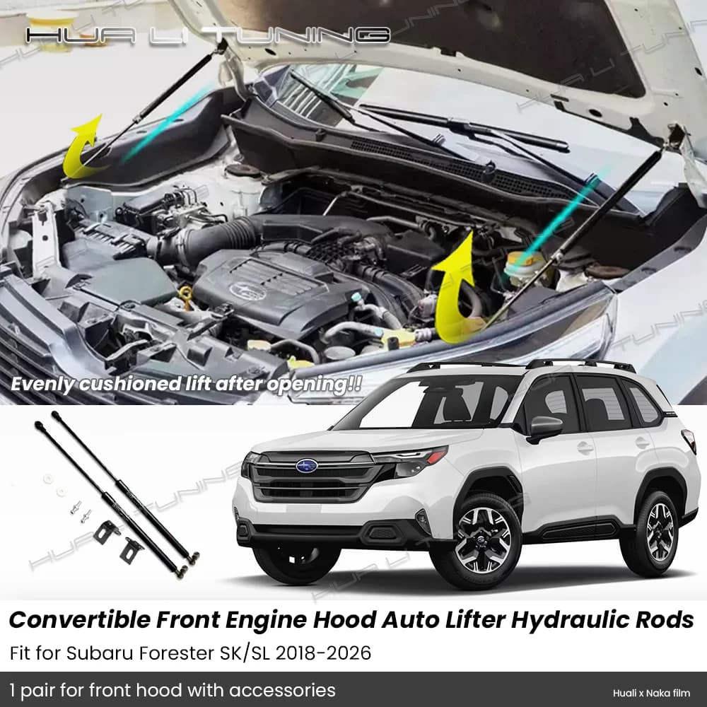 For Subaru Forester SK/SL 2018-2026 Conversion Front Engine Hood Lift Support Hydraulic Rod Damper Gas Spring Auto Accessories